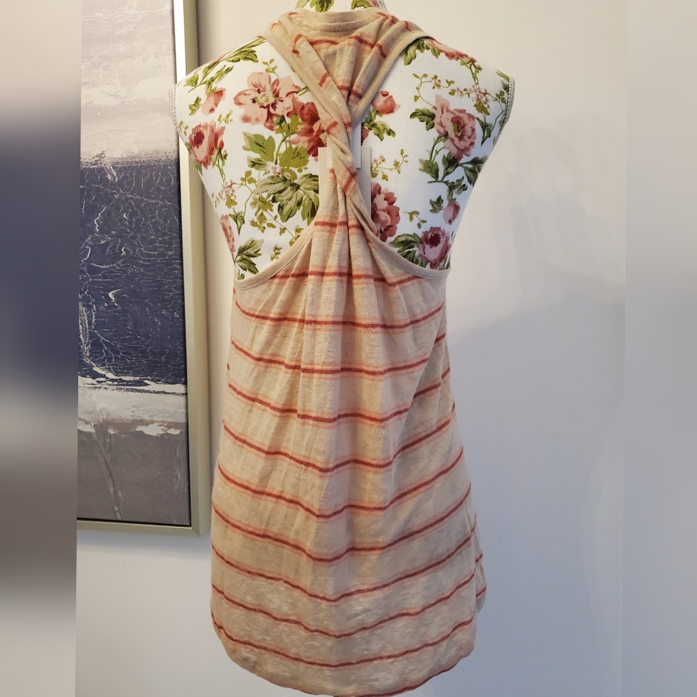 Joie Rayson Racerback Linen Tank Top in Flax - Picture 4 of 10